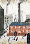 L.S. Lowry RA - Industrial Scene with Figures